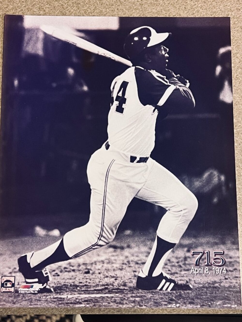 Hank Aaron 715th Home Run 8x10 Photo MLB Hologram Cooperstown Collection